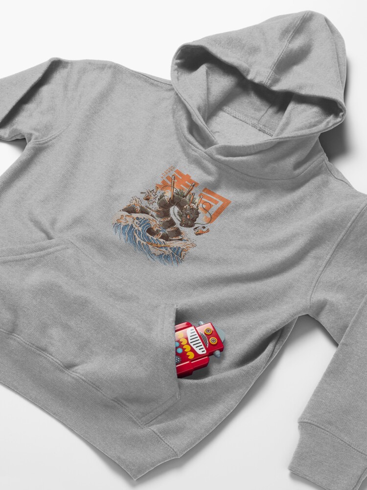 Thumbnail 4 of 5, Kids Pullover Hoodie, Great Sushi Dragon designed and sold by Ilustrata Design.