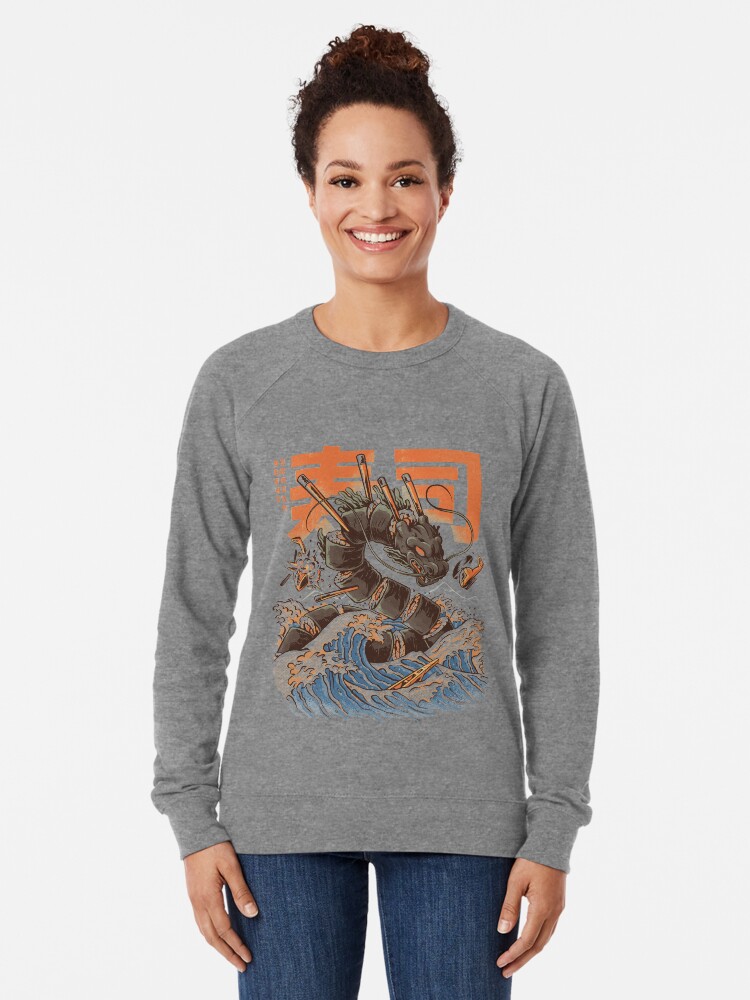 Alternate view of Great Sushi Dragon Lightweight Sweatshirt