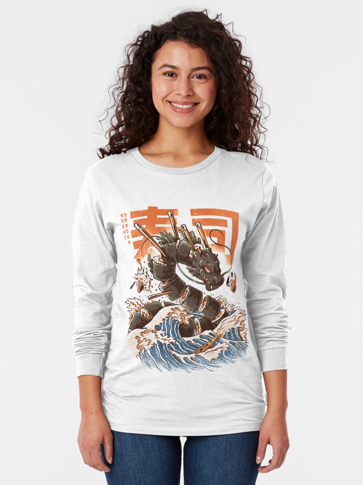 Alternate view of Great Sushi Dragon Long Sleeve T-Shirt