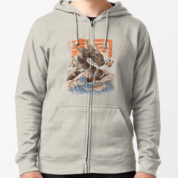 Great Sushi Dragon Zipped Hoodie