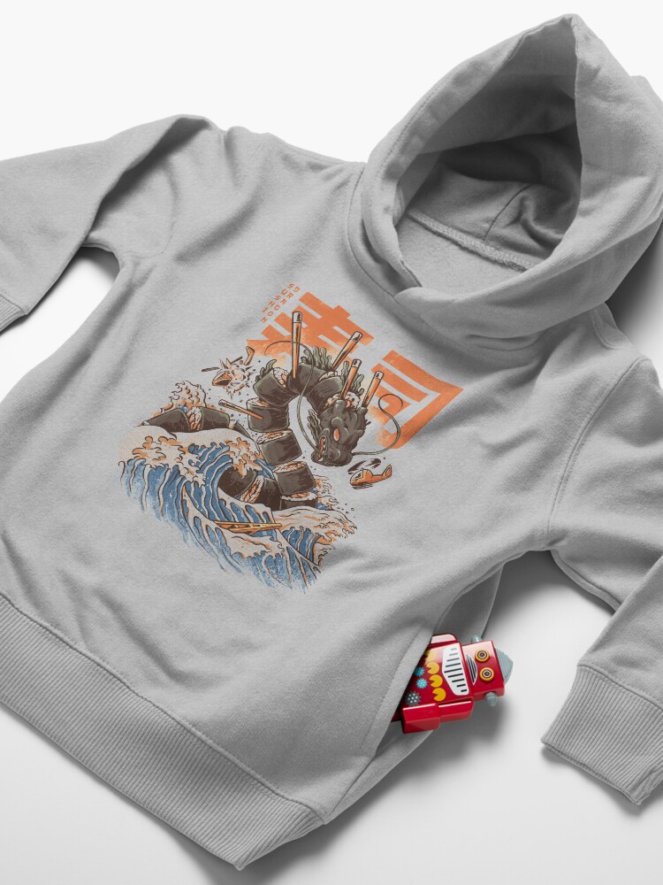Alternate view of Great Sushi Dragon Toddler Pullover Hoodie