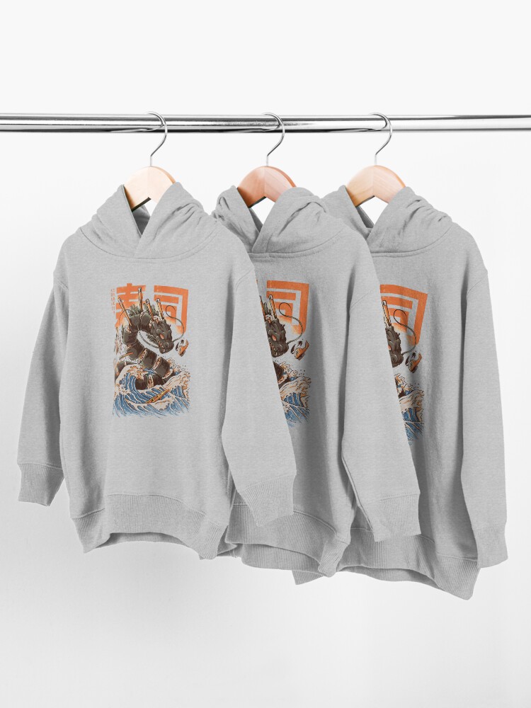 Alternate view of Great Sushi Dragon Toddler Pullover Hoodie