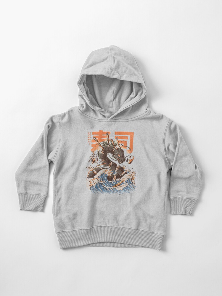 Thumbnail 1 of 5, Toddler Pullover Hoodie, Great Sushi Dragon designed and sold by ilustrata.