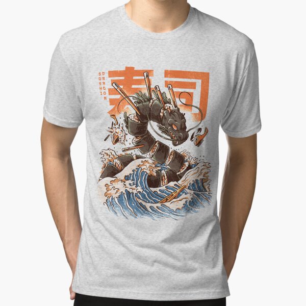 Great Sushi Dragon Tri-blend T-Shirt