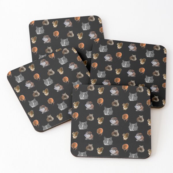 Item preview,  cute animals, Cat,Dog ,Squirrel, Fox and Raccoon designed and sold by Richard W J Conyard.