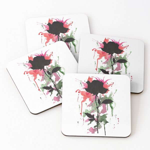 Item preview, Red Pink Rose Silhouette designed and sold by MenagerieMayhem.
