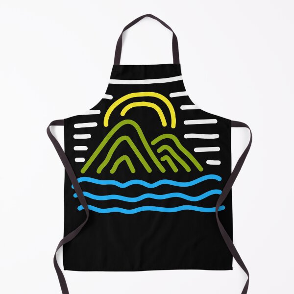 Item preview, Handdrawn mountains with sun, and ocean designed and sold by Uppercase Tees.