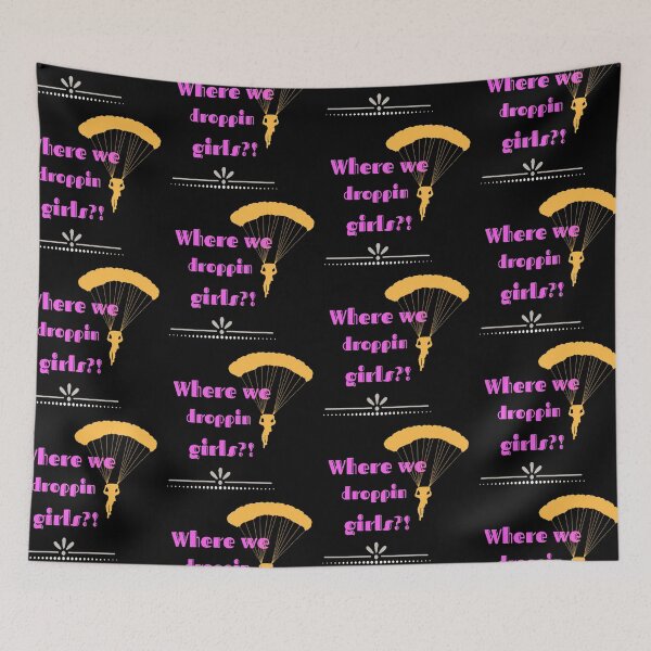 Item preview, Where we droppin girls phrase in pink designed and sold by Simi2020.