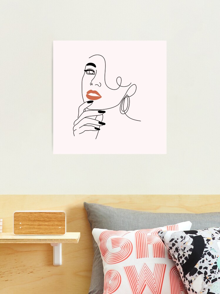 Set of 2 Designer Girl Teen Wall Art. Woman Sketch Looking at