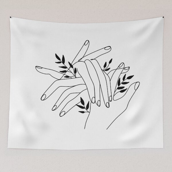 Item preview,  Line hands  drawing. Hands icon. hands  illustration. Minimalist print. Romantic illustration. Hands  together. Black and white wall Art designed and sold by OneLinePrint.