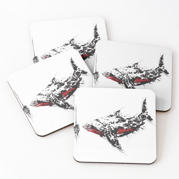 Item preview, The Ancient Predator Megaladon - Black Splatter designed and sold by OthersidePrints.