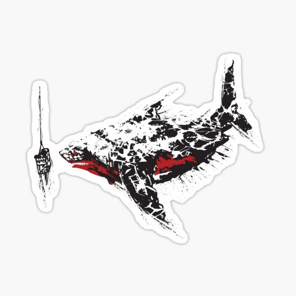 The Ancient Predator Megaladon - Black Splatter Sticker