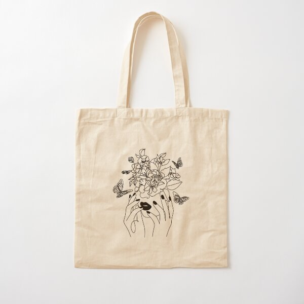 Woman With Flowers Minimal Line Art Weekender Tote Bag by Maria