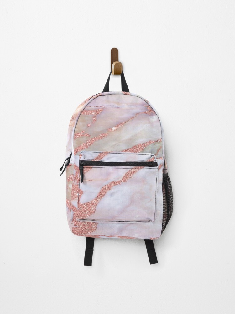 rose gold marble backpack