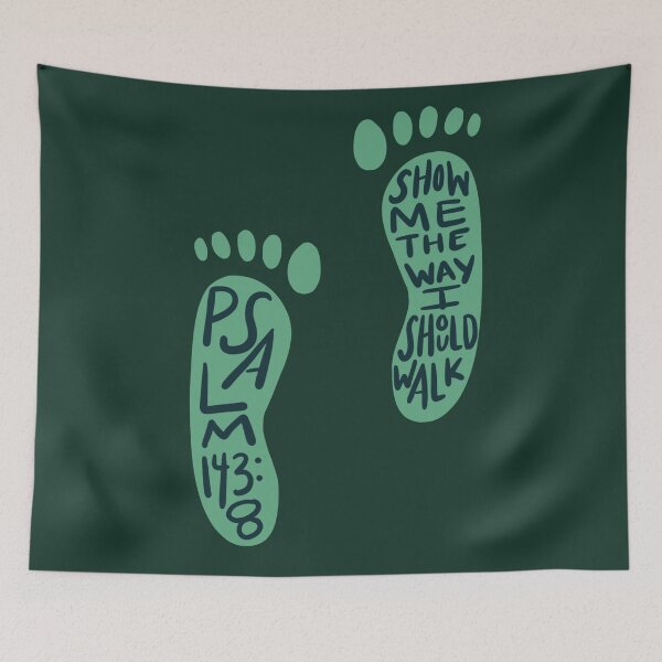 Item preview, Psalm 143 Green Footprint designed and sold by faithprints.