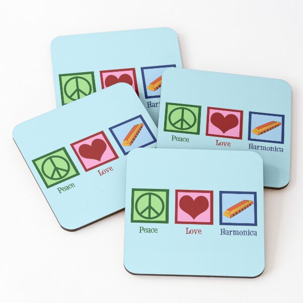 Item preview, Peace Love Harmonica designed and sold by Epic Love Designs.