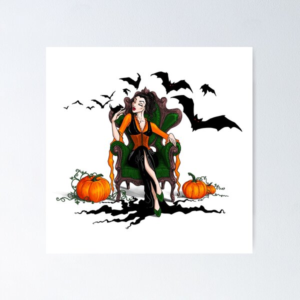 Item preview, Crazy Bat Witch, Brunette in Orange designed and sold by Brina Williamson.