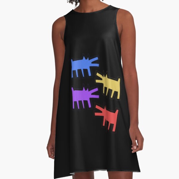 Keith haring - figuras de keith haring Vestido acampanado
