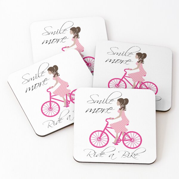 Item preview, Smile More Ride A Bike, With Girl Riding Bicycle designed and sold by 4AllTimes.