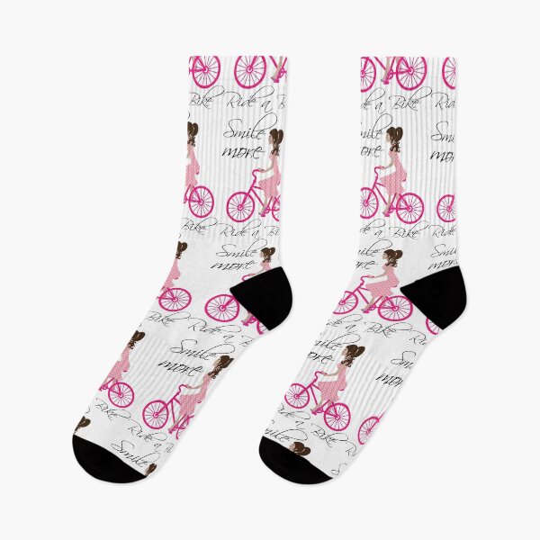 Item preview, Smile More Ride A Bike, With Girl Riding Bicycle designed and sold by 4AllTimes.