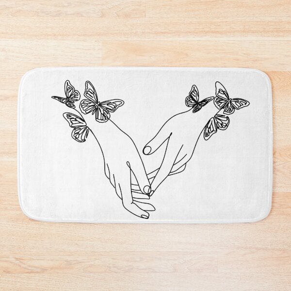 Item preview, Hands Holding Butterfly Minimal Line Art Art Print. Line drawing hands together forever. Hands with nature. One Line hands vector drawing.  Minimalist print. Romantic illustration.  designed and sold by OneLinePrint.
