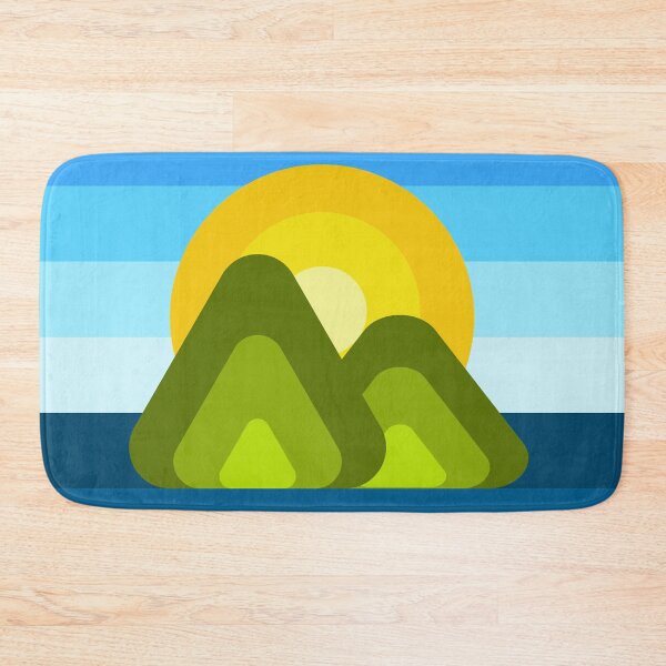 Item preview, Colorful Thick Lined Mountain Peaks in the Sea Saint Lucia Pitons designed and sold by Uppercase Tees.
