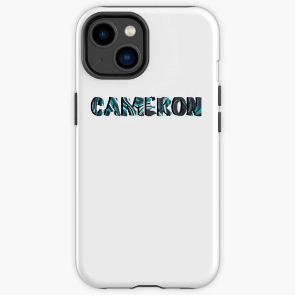 Colorful customized name Cameron Blue gray white black cool colors marble iPhone Tough Case