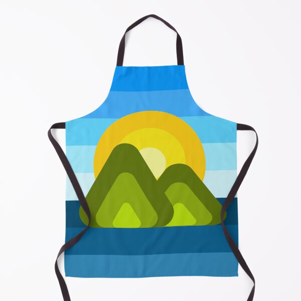 Item preview, Colorful Thick Lined Mountain Peaks in the Sea Saint Lucia Pitons designed and sold by Uppercase Tees.
