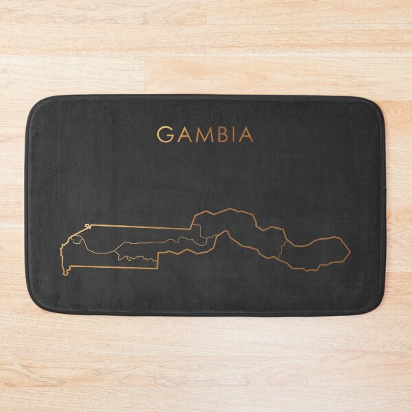 Item preview, Gambia Gold Outline Map with State Boundaries designed and sold by Alo.
