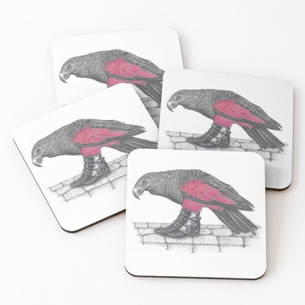 Item preview, Dracula parrot in skull buckle boots designed and sold by JimsBirds.