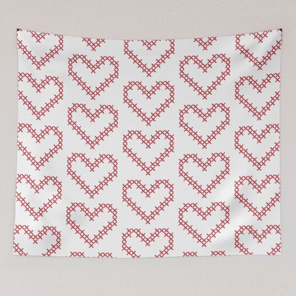 Item preview, Red love heart in cross stitch designed and sold by EngineerGoC.