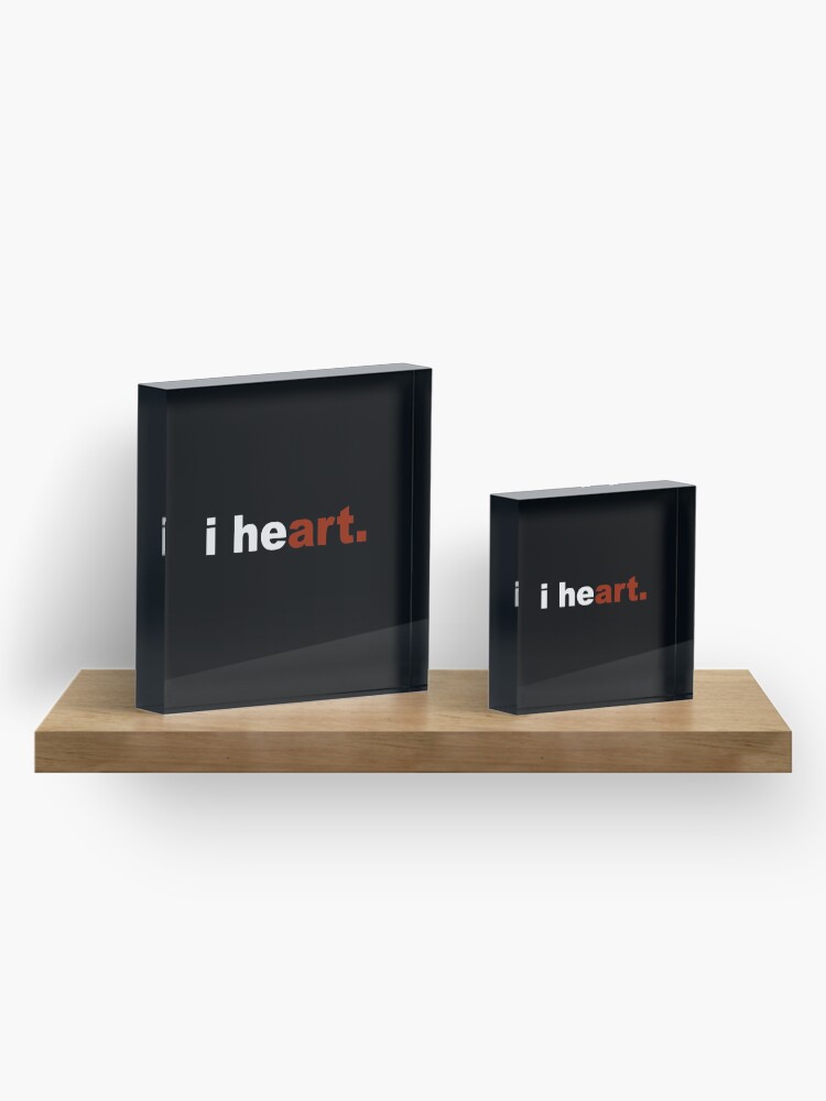 Alternate view of I Heart Art- Go Red Day- American Heart Association Acrylic Block