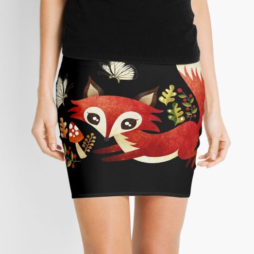 Playful Fox Mini Skirt
