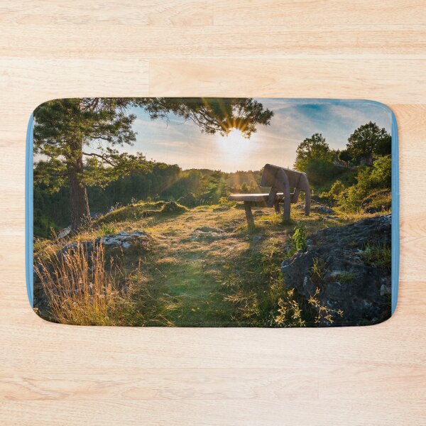 Item preview, Bench on rock hillside of Franconian Switzerland designed and sold by raphotography88.