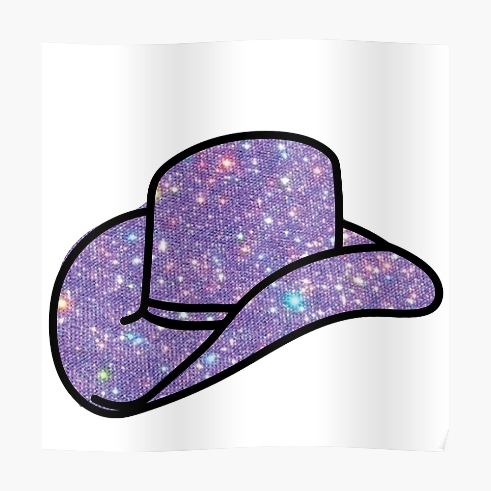 purple glitter cowboy hat