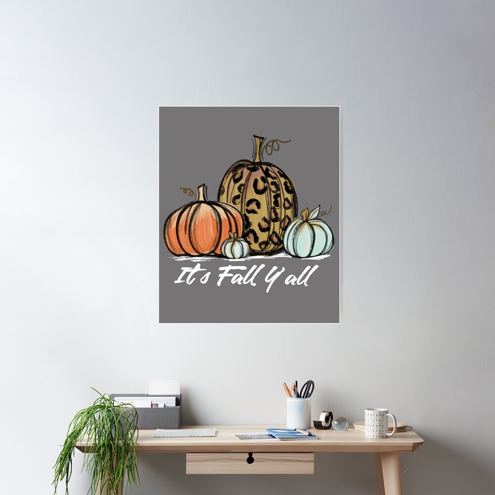 It's Fall Yall Print Pillowcase Leopard Pumpkin Pillow 