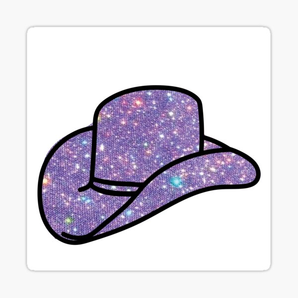 purple glitter cowboy hat