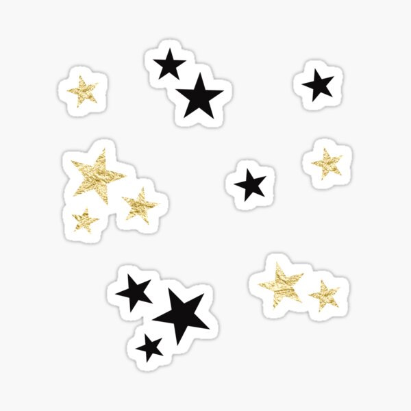 Item preview, gold and black star sticker pack designed and sold by leahmont2000.