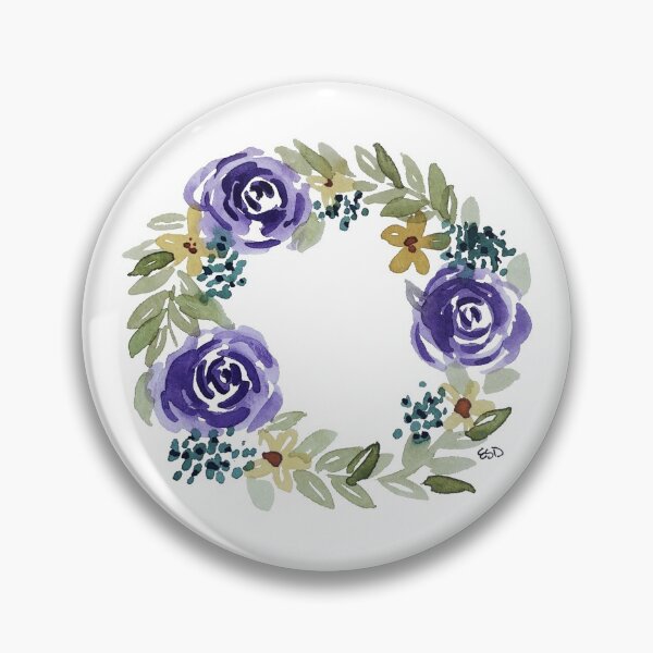 Item preview, Purple Rose Watercolor Wreath designed and sold by EmDamArt.