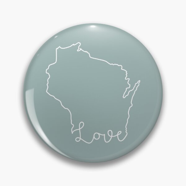 Item preview, Wisconsin Cursive Love Home State Outline designed and sold by GreatLakesLocal.
