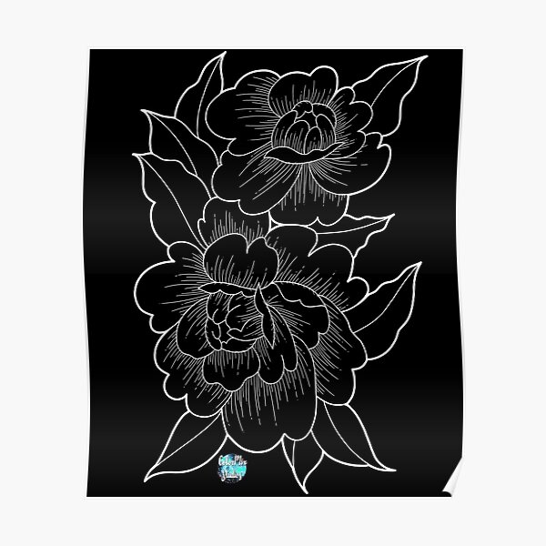 Neotraditional peony tattoo  Japanese flower tattoo White tattoo Black  flowers tattoo