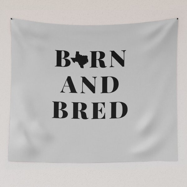Item preview, Born and Bred with Texas Local State Shape in Black designed and sold by Shujii.