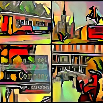 Artwork thumbnail, New Orleans-Jackson Square- Trolley-Jazz Player-Blues Bar by Matlgirl