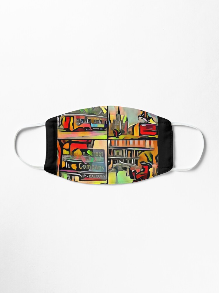 Alternate view of New Orleans-Jackson Square- Trolley-Jazz Player-Blues Bar Mask