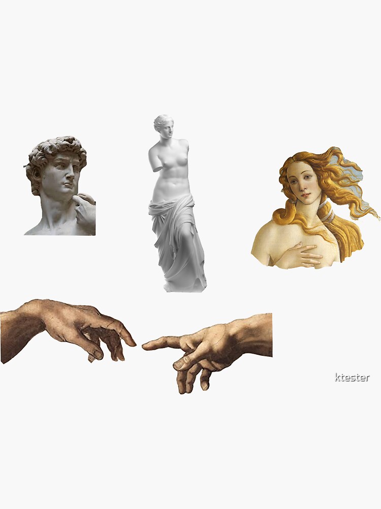 Thumbnail 3 of 3, Sticker, Classical Art Sticker Pack designed and sold by ktester.