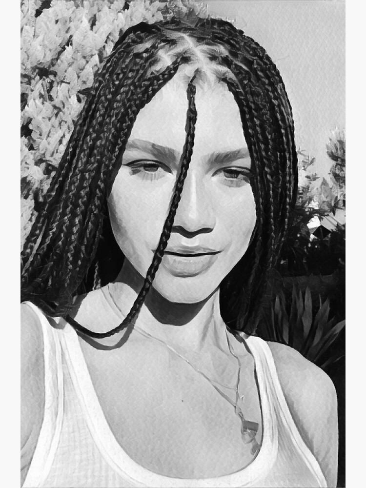 "black and white zendaya painting" Sticker for Sale by leonorlsimoes