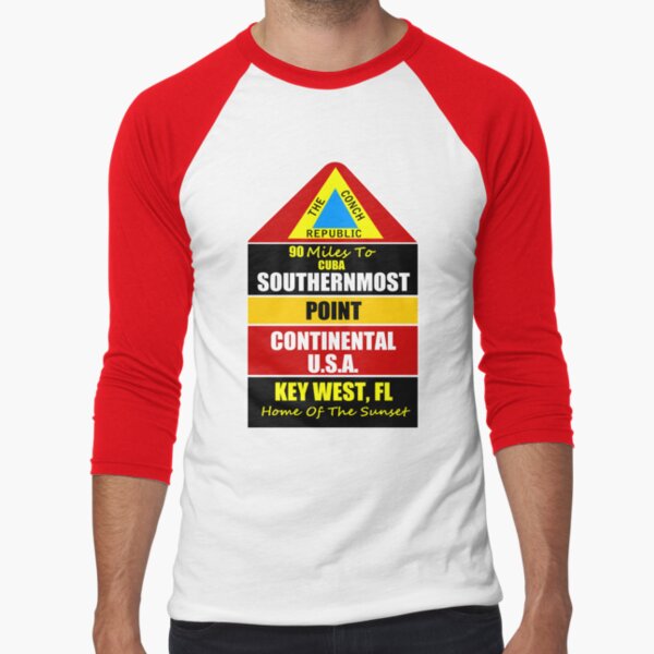 Key West Conch Republic Baseball ¾ Sleeve T-Shirt