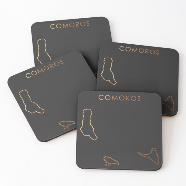 Item preview, Comoros Gold Outline Map with State Boundaries designed and sold by Alo.