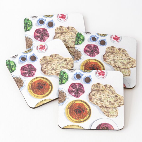 Item preview, Lebanese Flatbreads and Dips illustration designed and sold by sadnettles.
