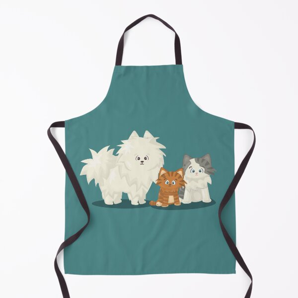 Item preview, Three friends: White fluffy happy samoyed dog and two adorable cats designed and sold by essskina.
